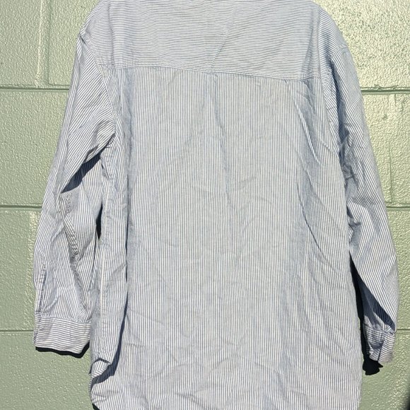 Vintage pinstripe scarecrow harvest button down - Picture 2 of 10